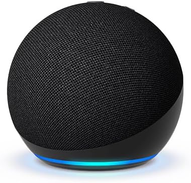 An image of a black Amazon Echo Dot