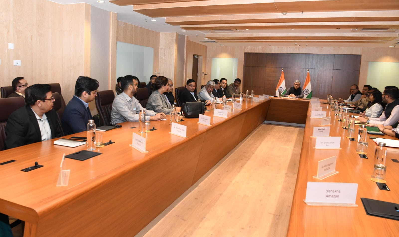 India's IT Minister with executives from Meta, Google, Amazon and other companies